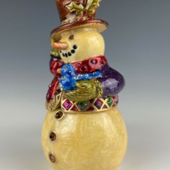 Jay Strongwater Snowman Trinket Box 2013 New In Box Swarovski Crystals - Picture 4 of 10
